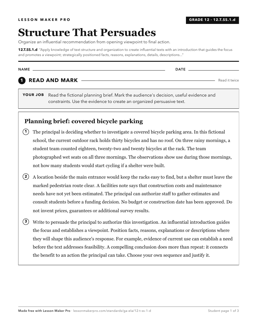 Preview of the 12.T.SS.1.d printable worksheet