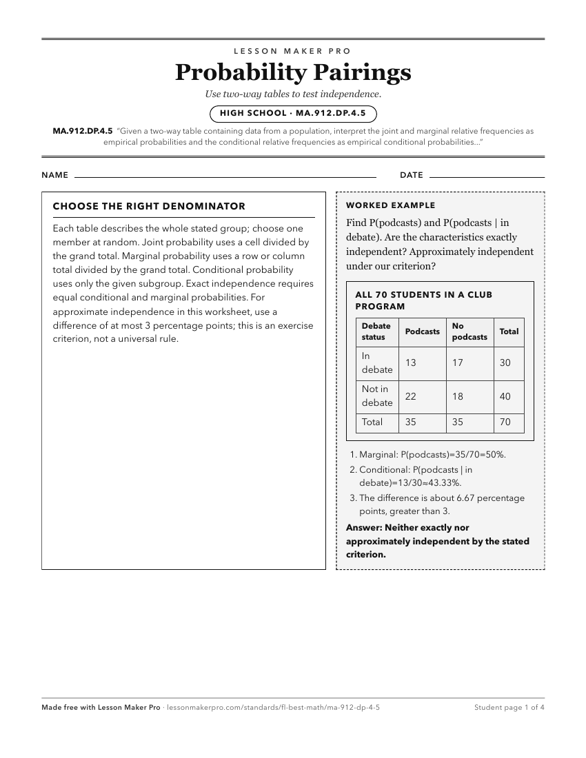 Preview of the MA.912.DP.4.5 printable worksheet