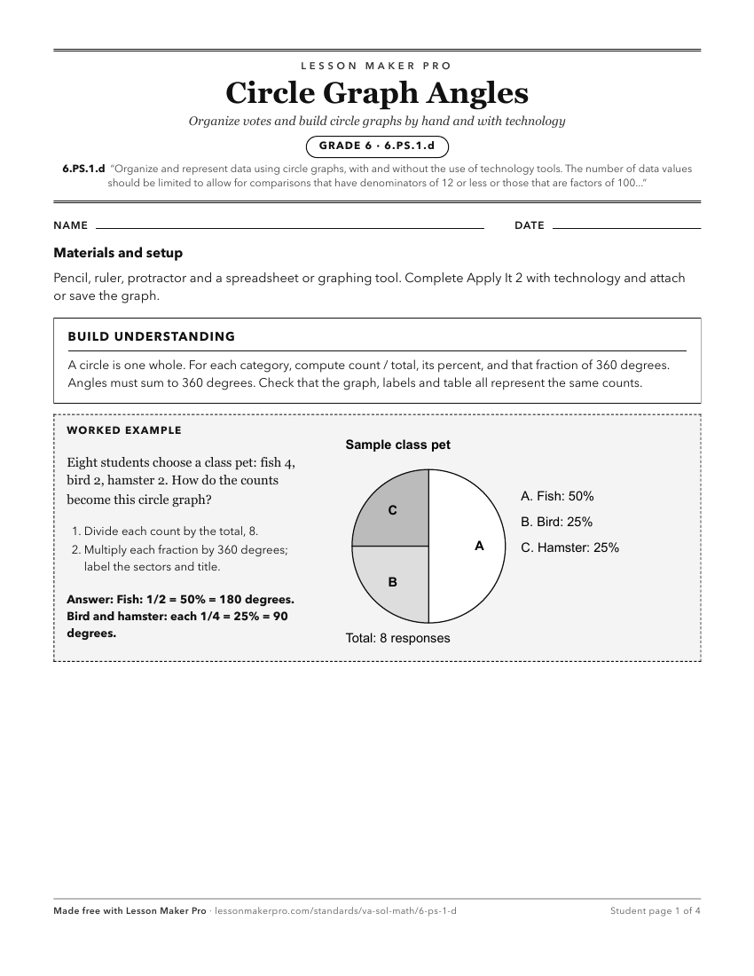 Preview of the 6.PS.1.d printable worksheet