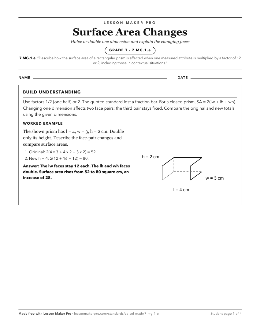 Preview of the 7.MG.1.e printable worksheet