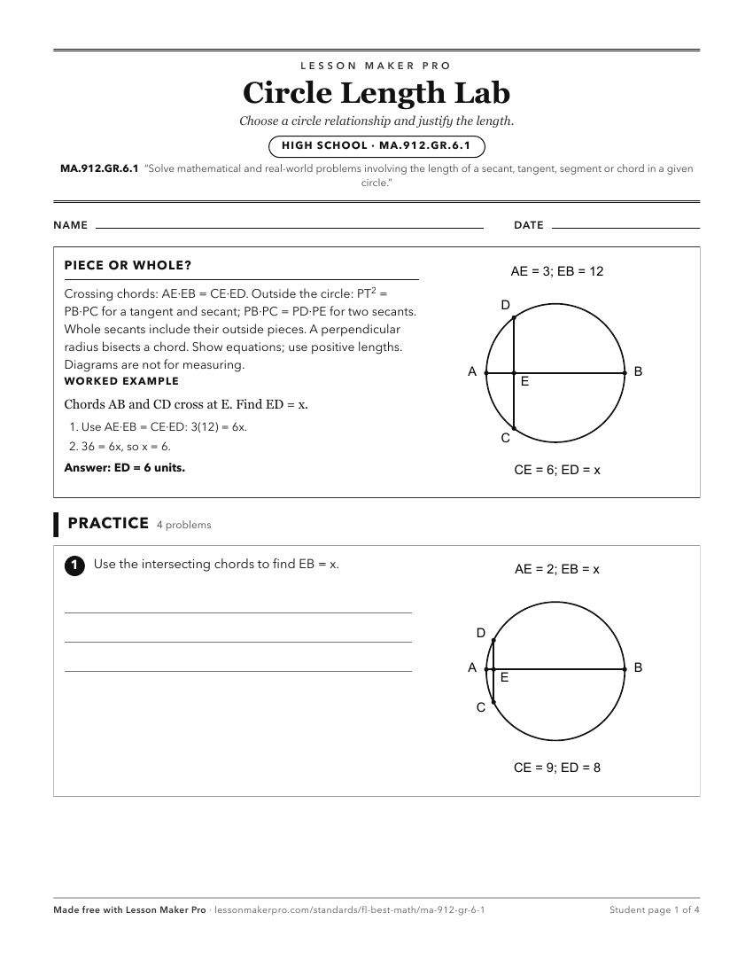 Preview of the MA.912.GR.6.1 printable worksheet