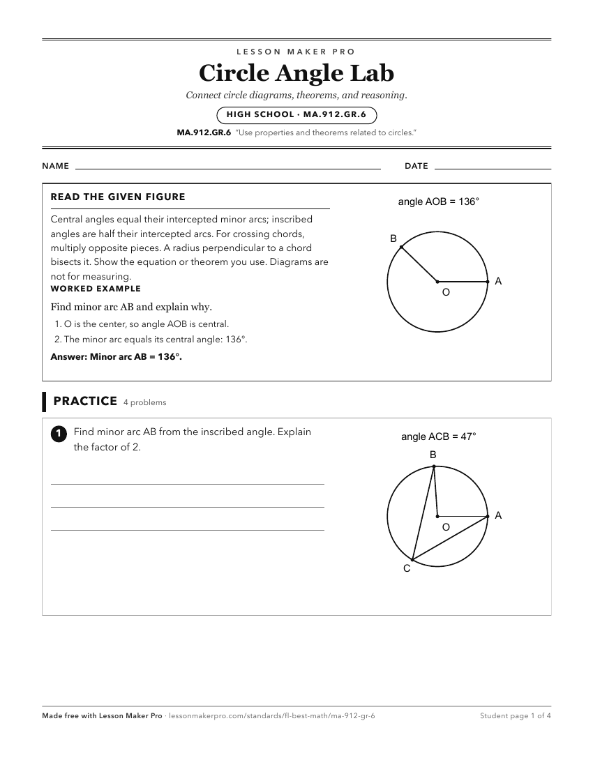 Preview of the MA.912.GR.6 printable worksheet