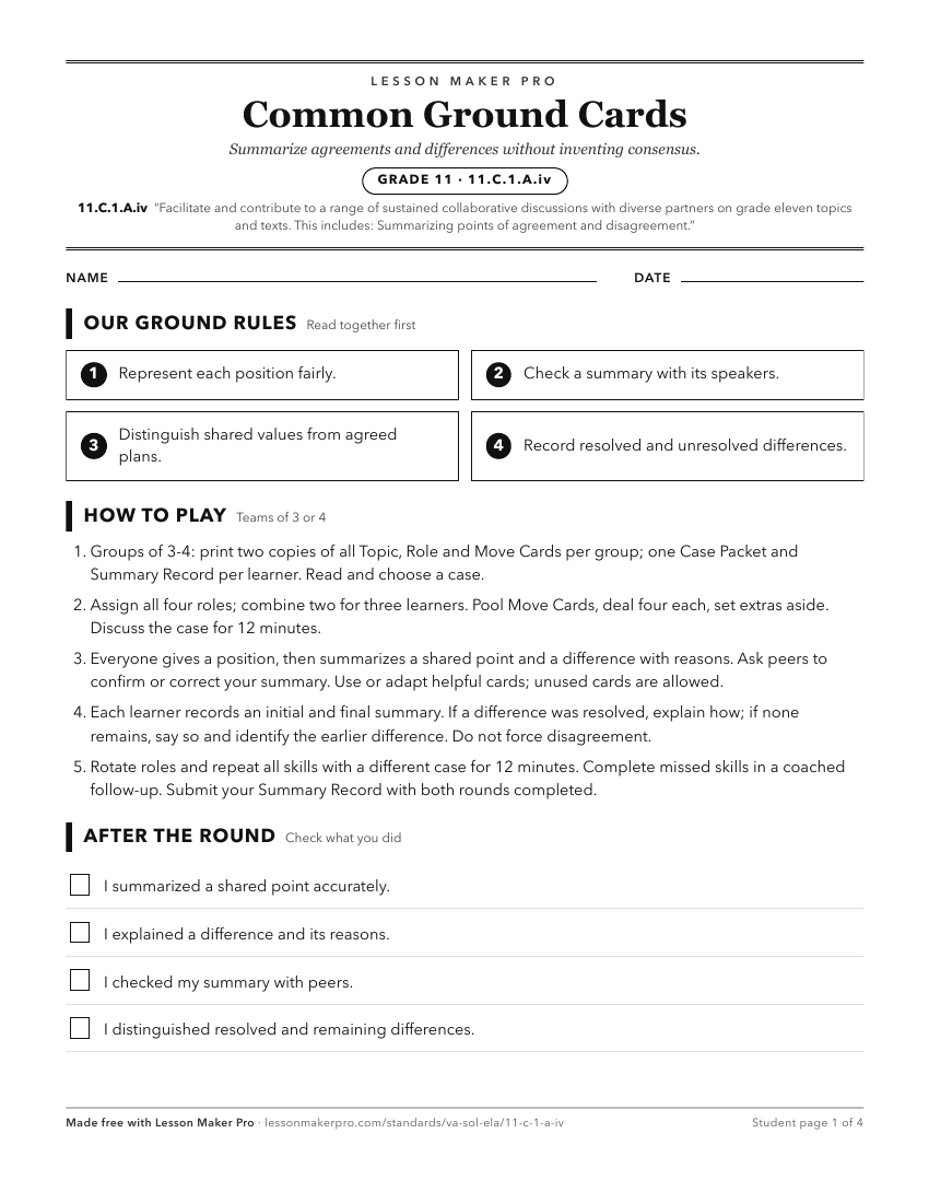 Preview of the 11.C.1.A.iv printable worksheet