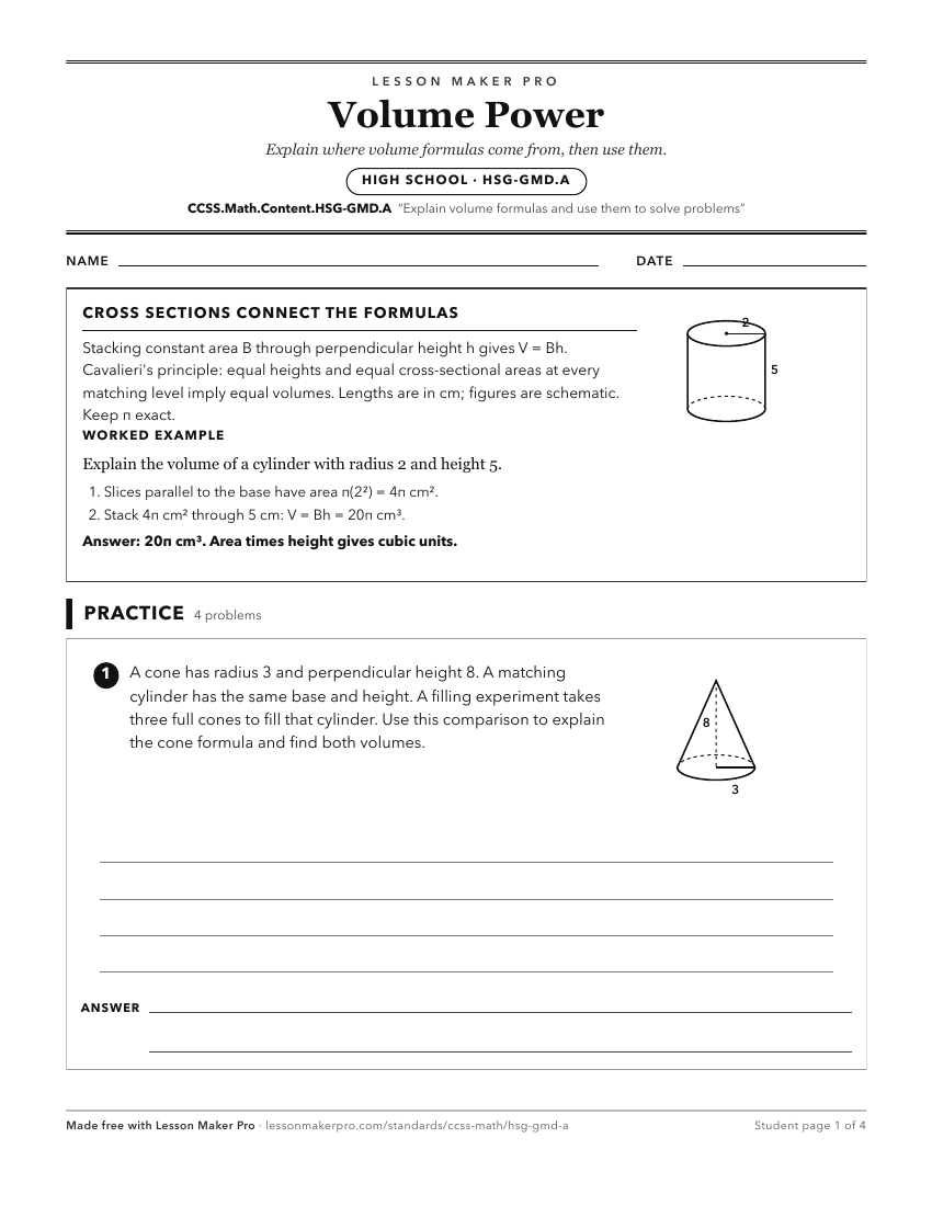 Preview of the CCSS.Math.Content.HSG-GMD.A printable worksheet