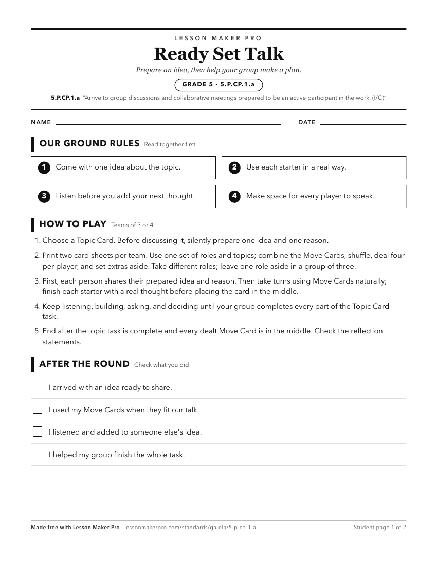 Preview of the 5.P.CP.1.a printable worksheet