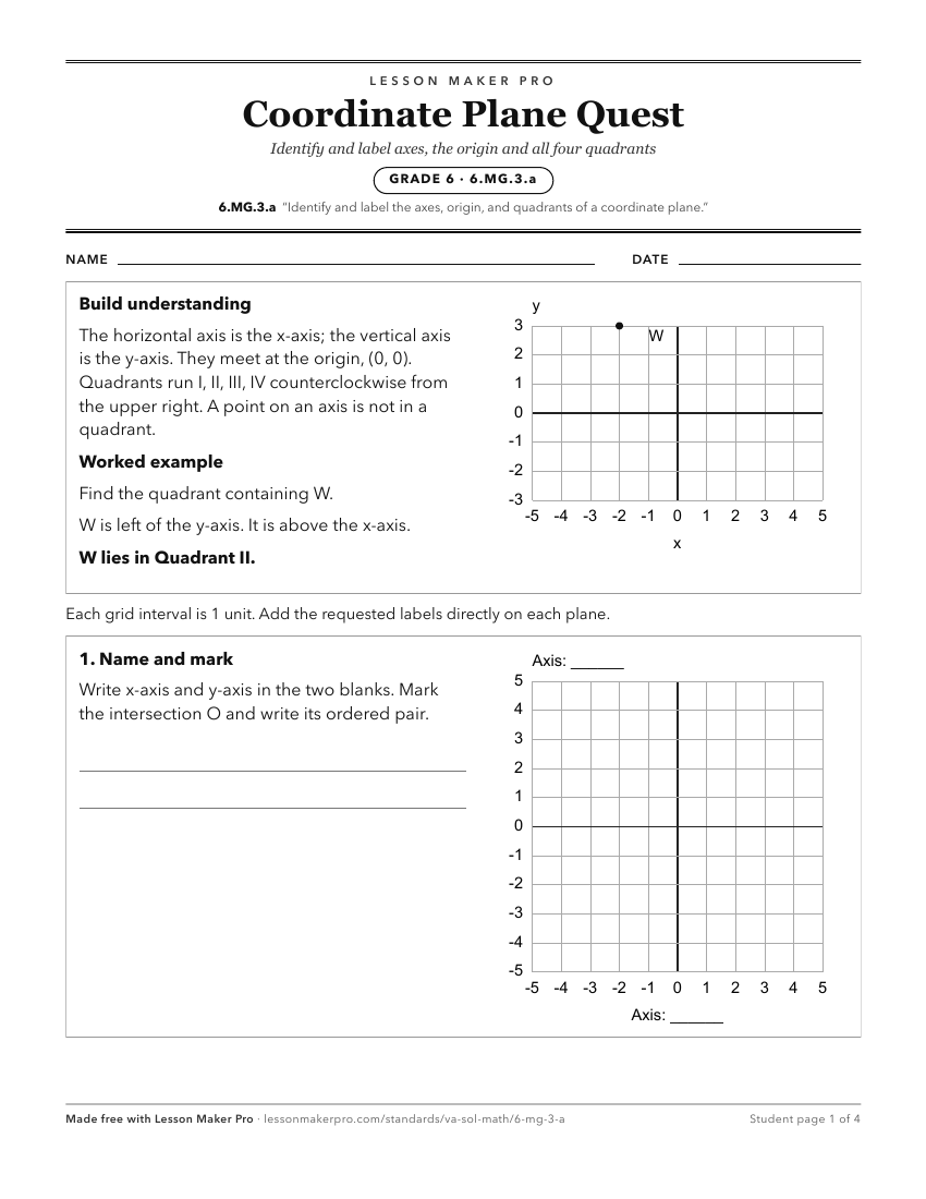 Preview of the 6.MG.3.a printable worksheet
