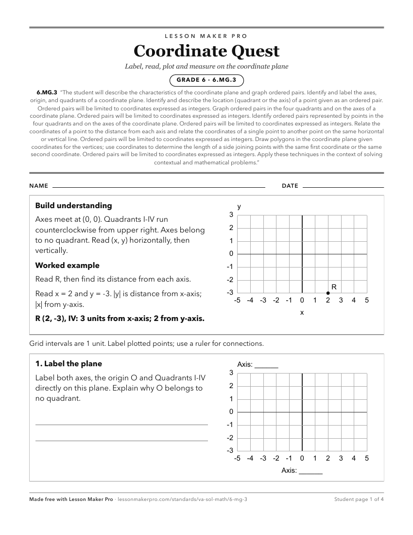 Preview of the 6.MG.3 printable worksheet