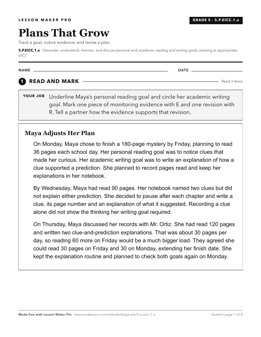 Preview of the 5.P.EICC.1.a printable worksheet