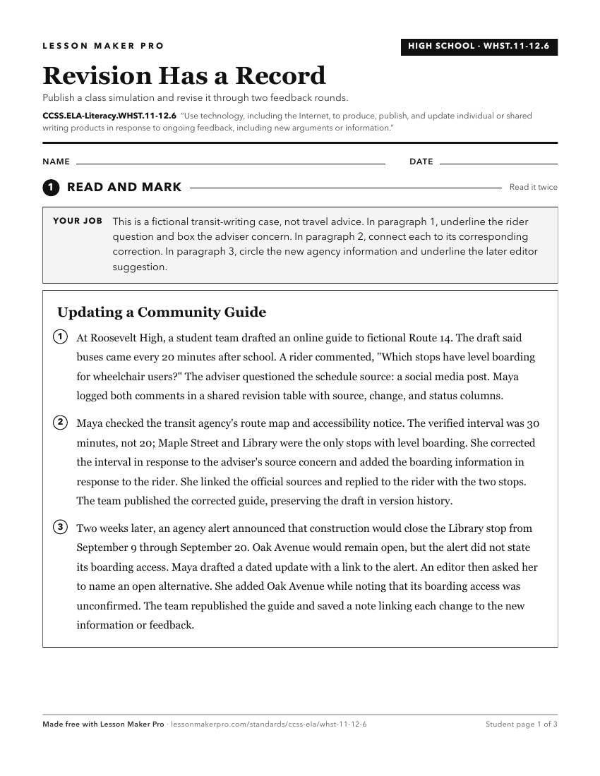 Preview of the CCSS.ELA-Literacy.WHST.11-12.6 printable worksheet