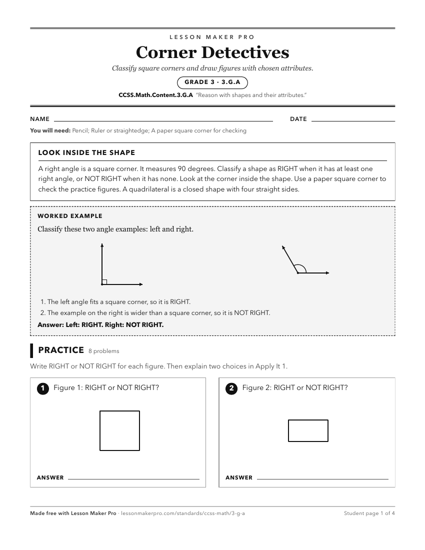 Preview of the CCSS.Math.Content.3.G.A printable worksheet