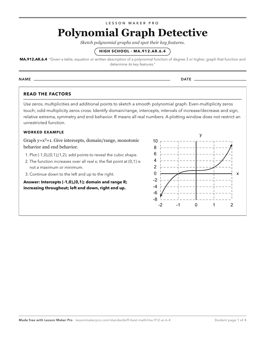 Preview of the MA.912.AR.6.4 printable worksheet