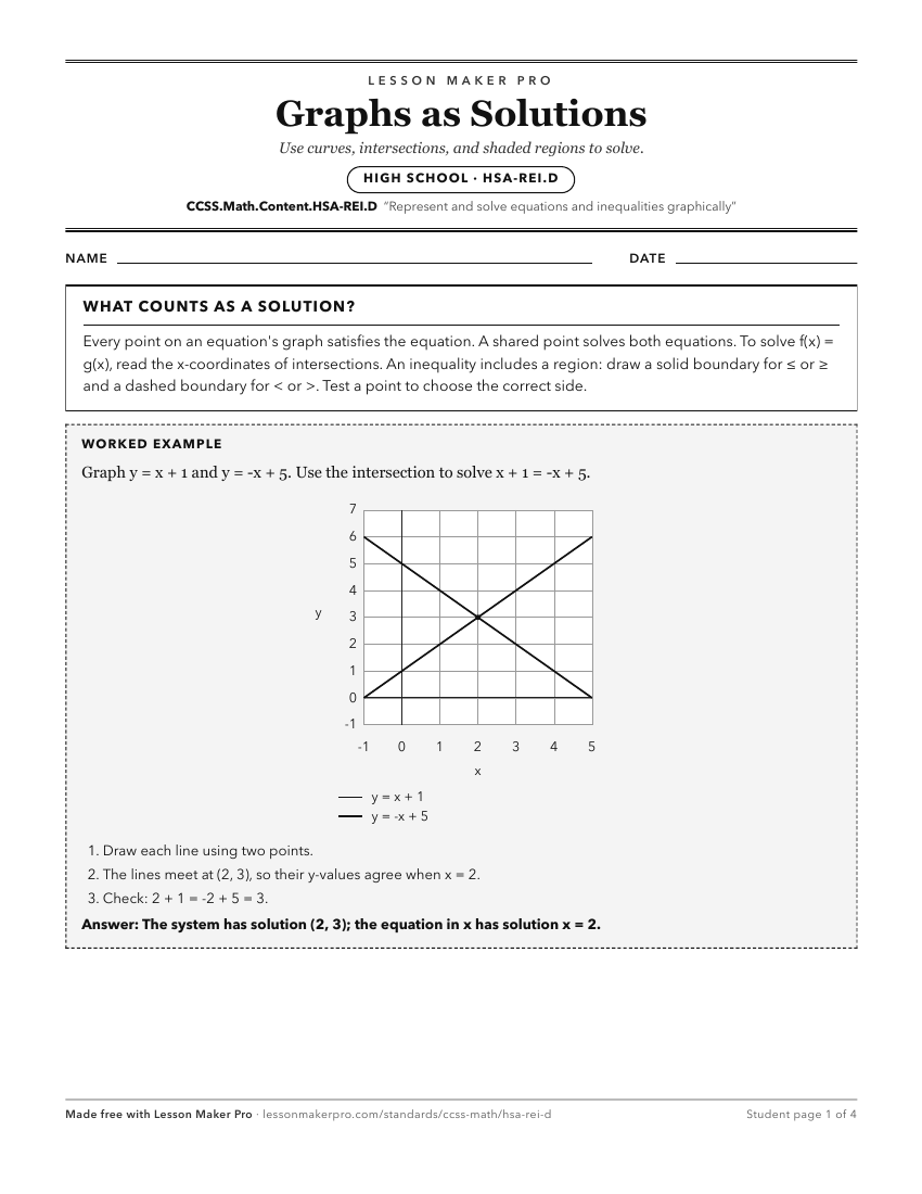 Preview of the CCSS.Math.Content.HSA-REI.D printable worksheet