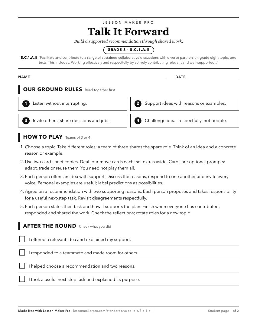 Preview of the 8.C.1.A.ii printable worksheet
