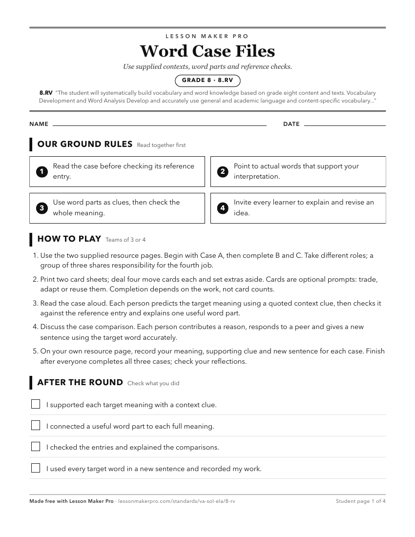 Preview of the 8.RV printable worksheet
