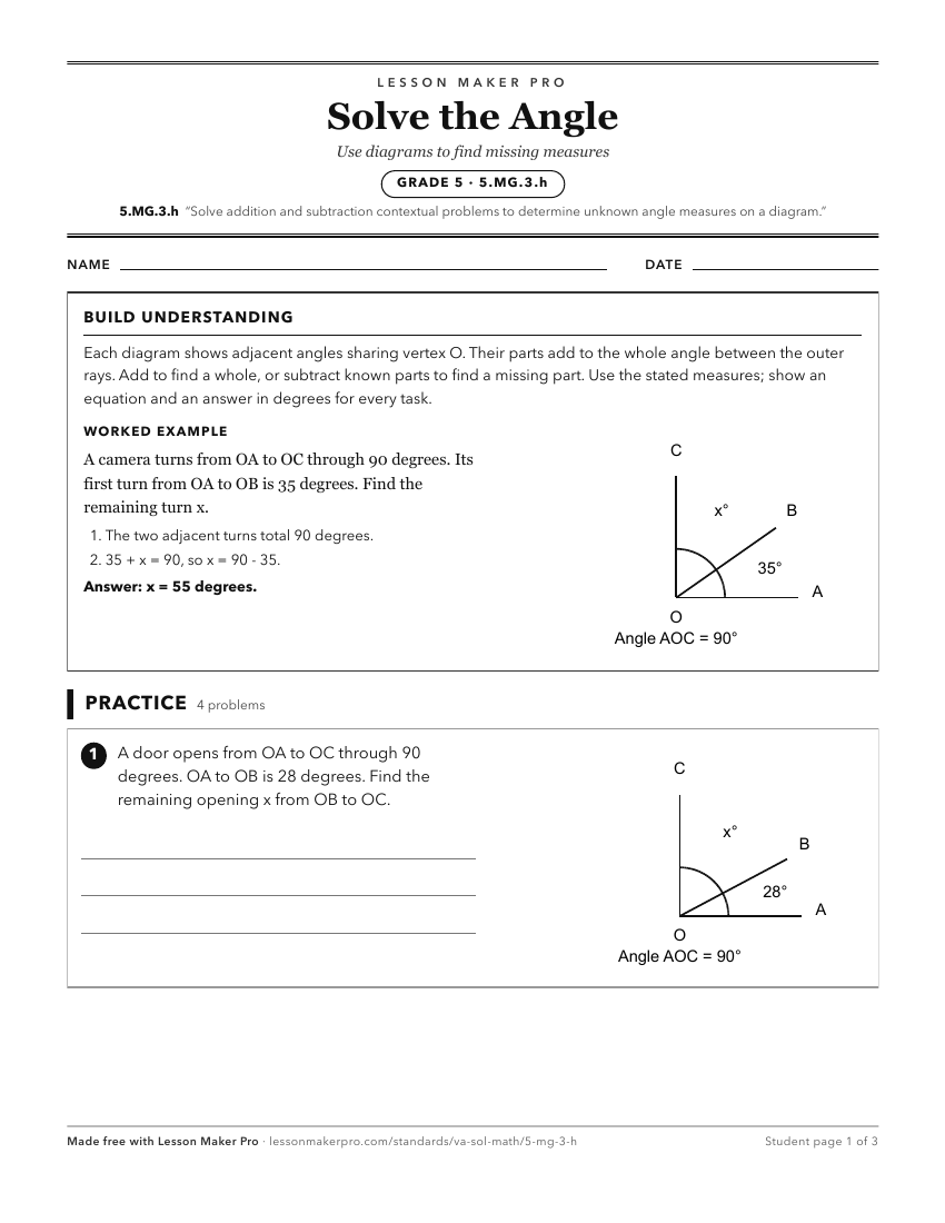 Preview of the 5.MG.3.h printable worksheet