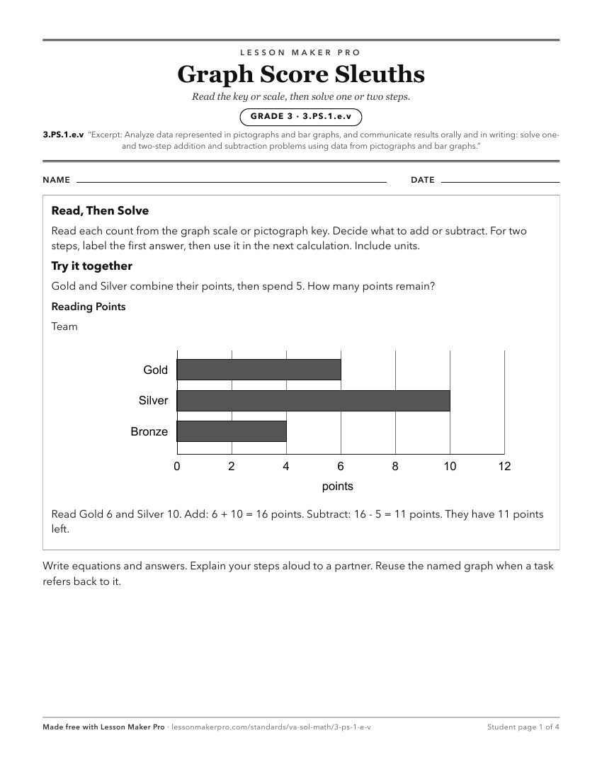 Preview of the 3.PS.1.e.v printable worksheet