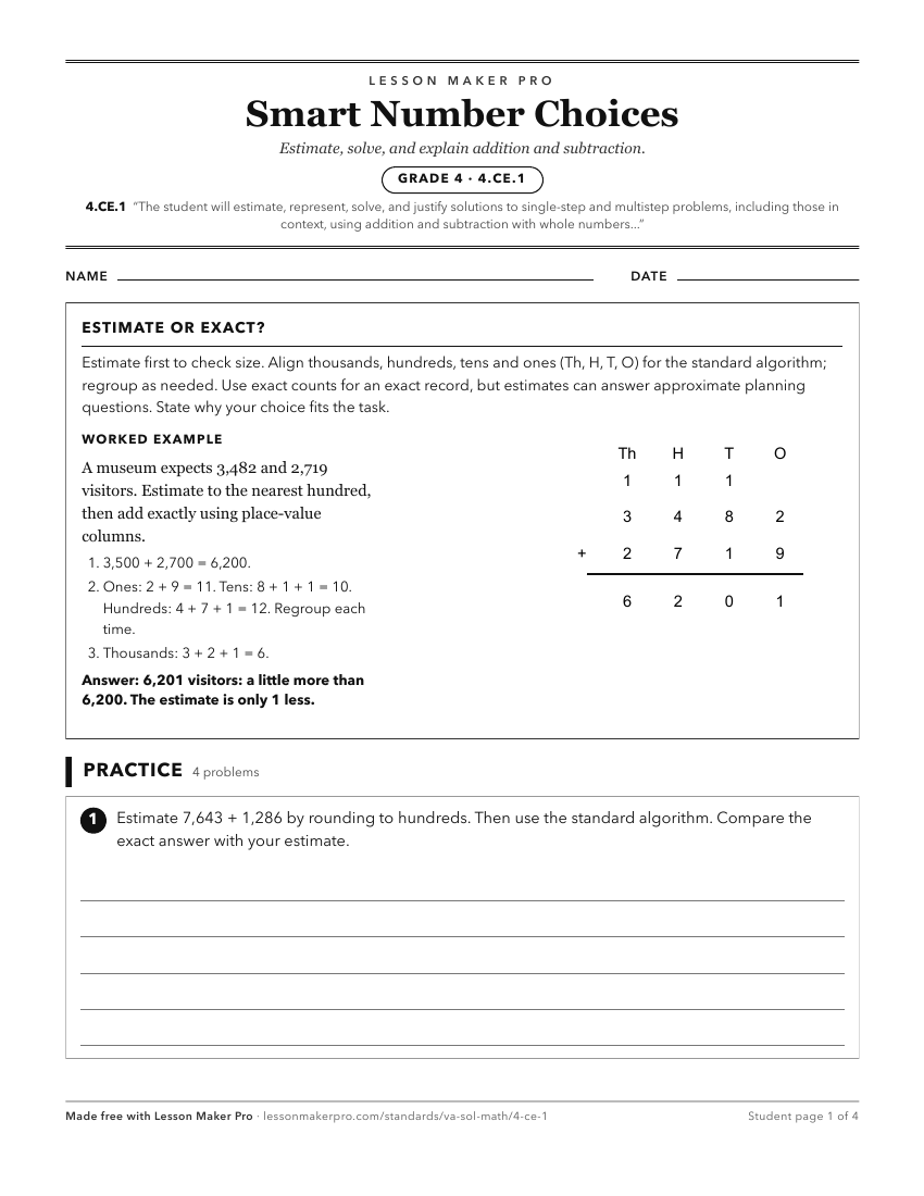 Preview of the 4.CE.1 printable worksheet