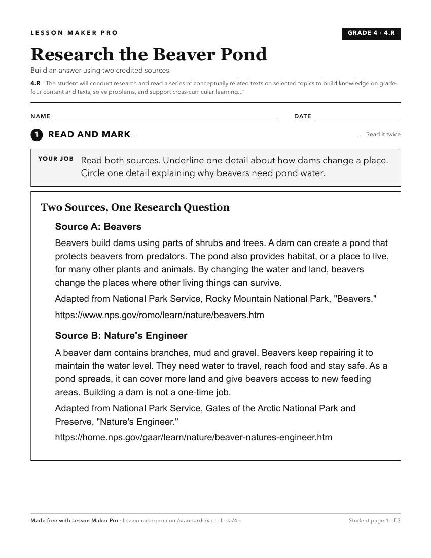 Preview of the 4.R printable worksheet