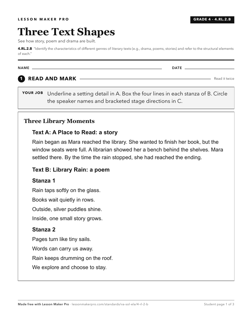Preview of the 4.RL.2.B printable worksheet