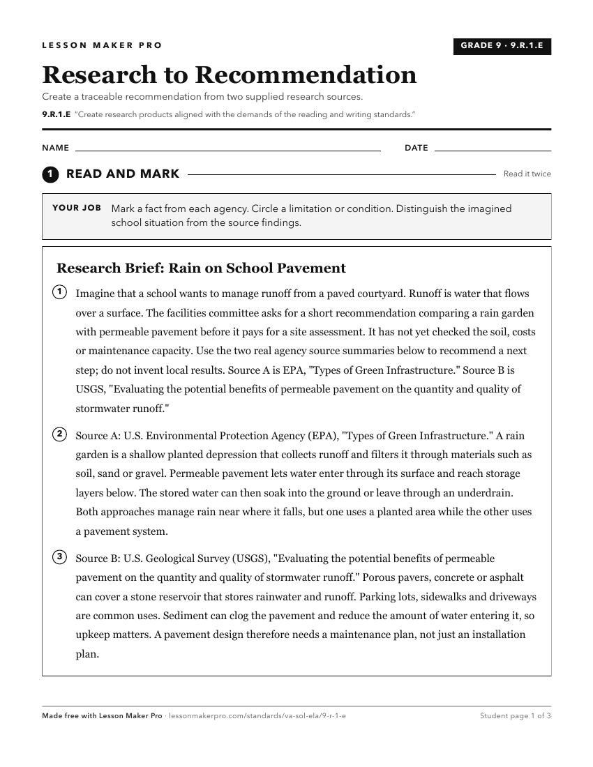 Preview of the 9.R.1.E printable worksheet