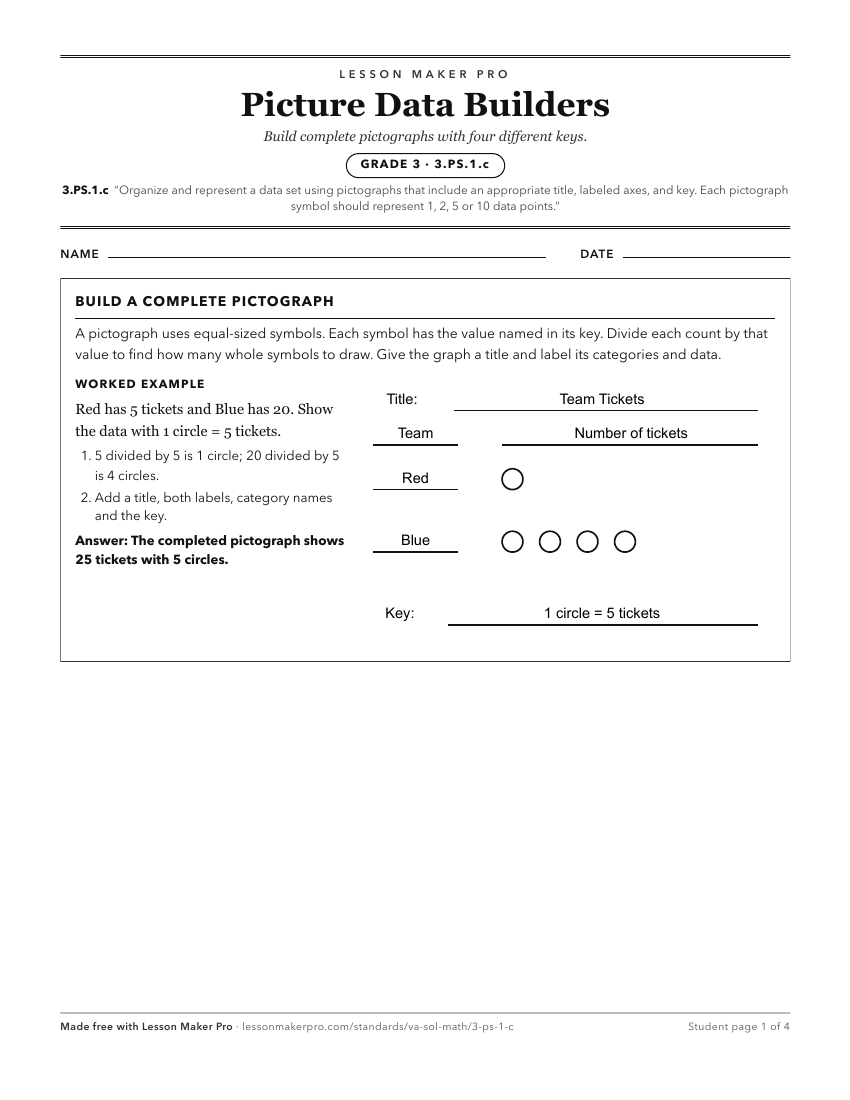 Preview of the 3.PS.1.c printable worksheet