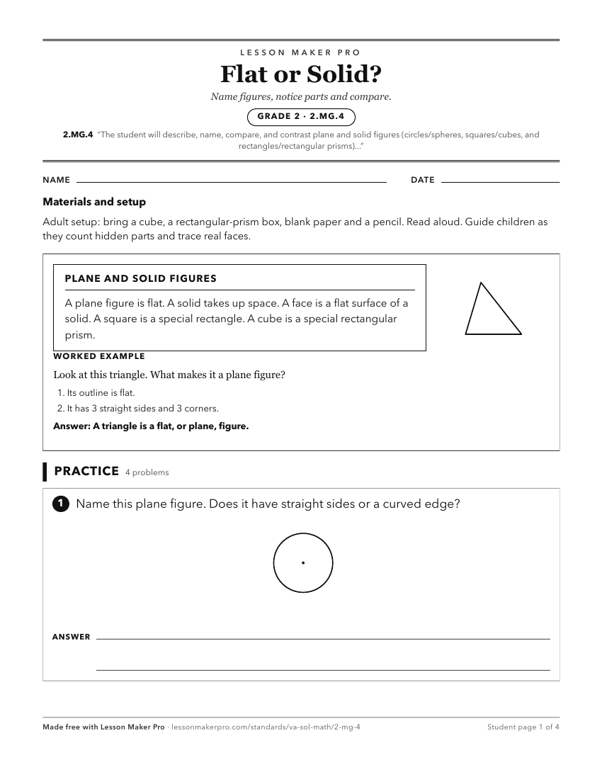 Preview of the 2.MG.4 printable worksheet