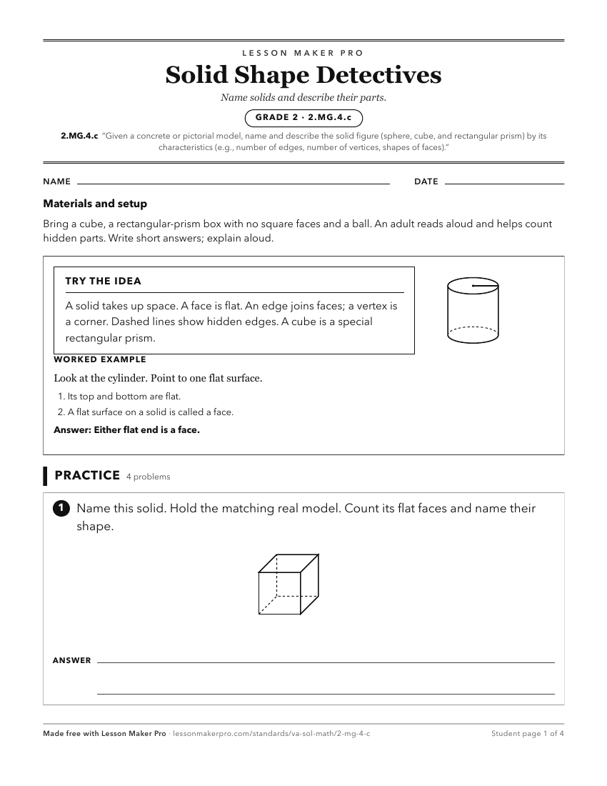 Preview of the 2.MG.4.c printable worksheet