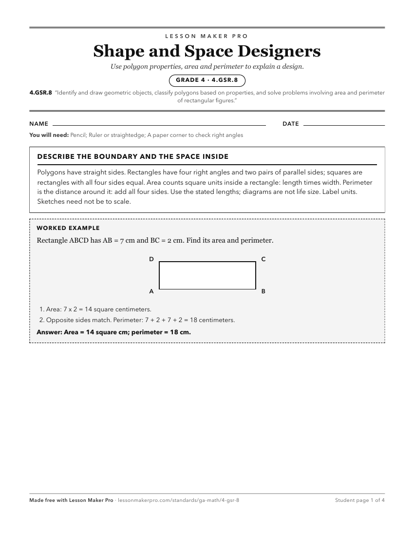 Preview of the 4.GSR.8 printable worksheet