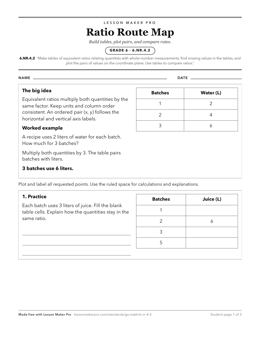 Preview of the 6.NR.4.2 printable worksheet
