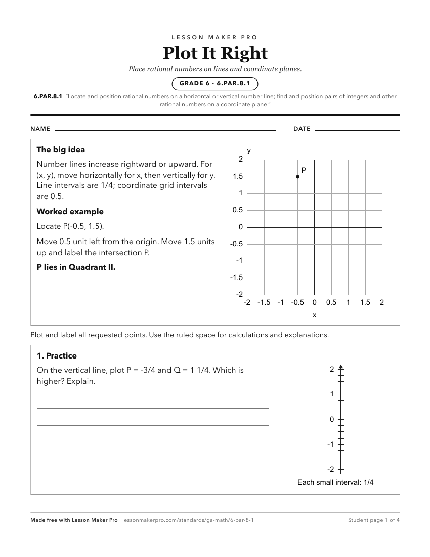 Preview of the 6.PAR.8.1 printable worksheet