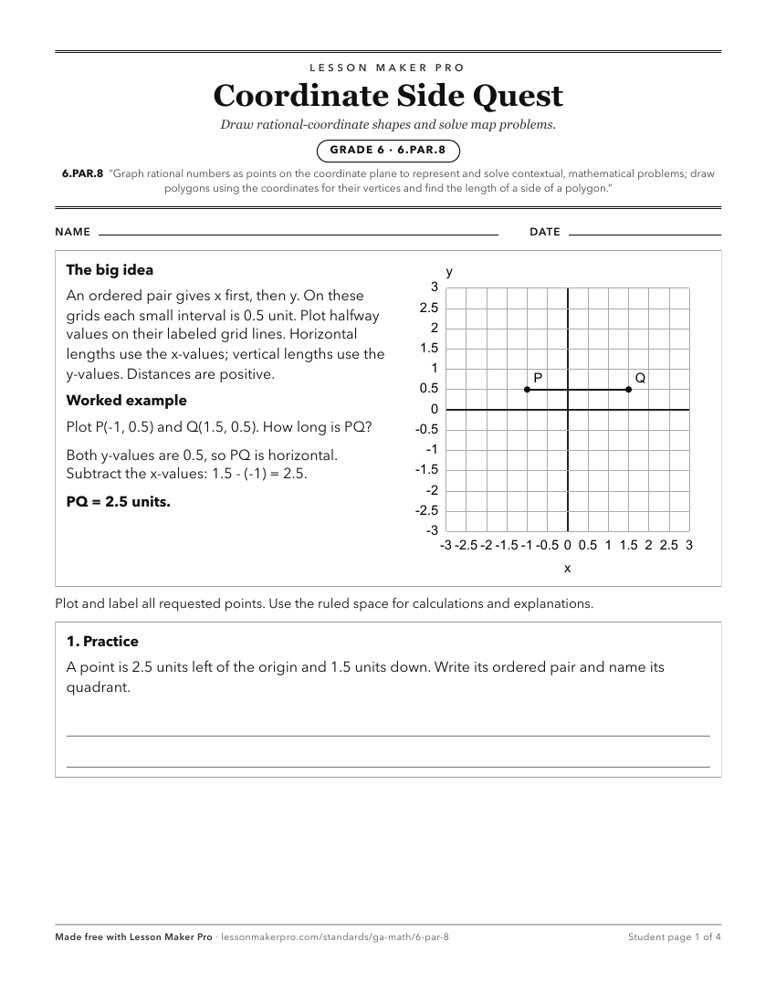 Preview of the 6.PAR.8 printable worksheet