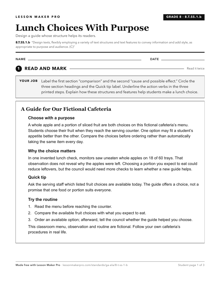 Preview of the 8.T.SS.1.b printable worksheet