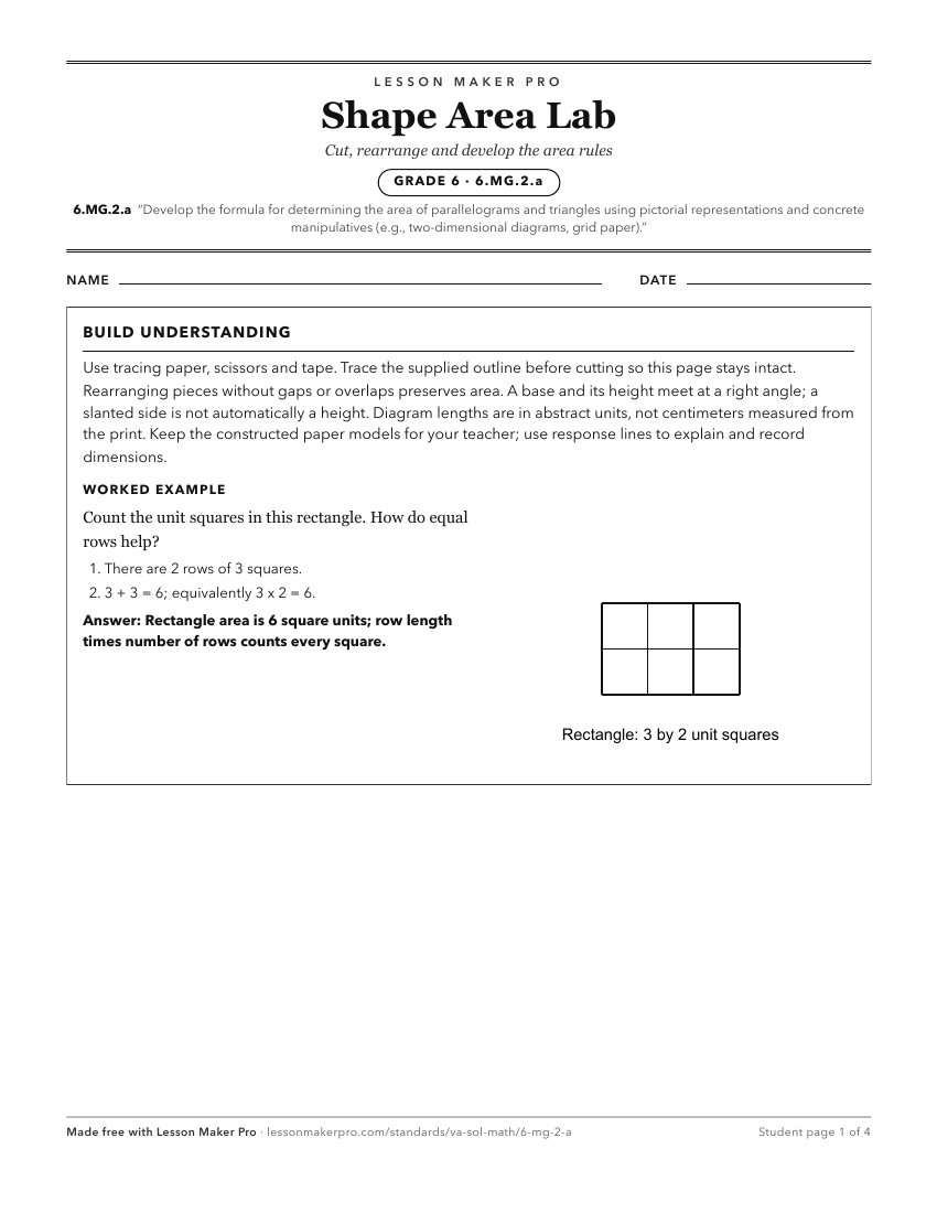 Preview of the 6.MG.2.a printable worksheet