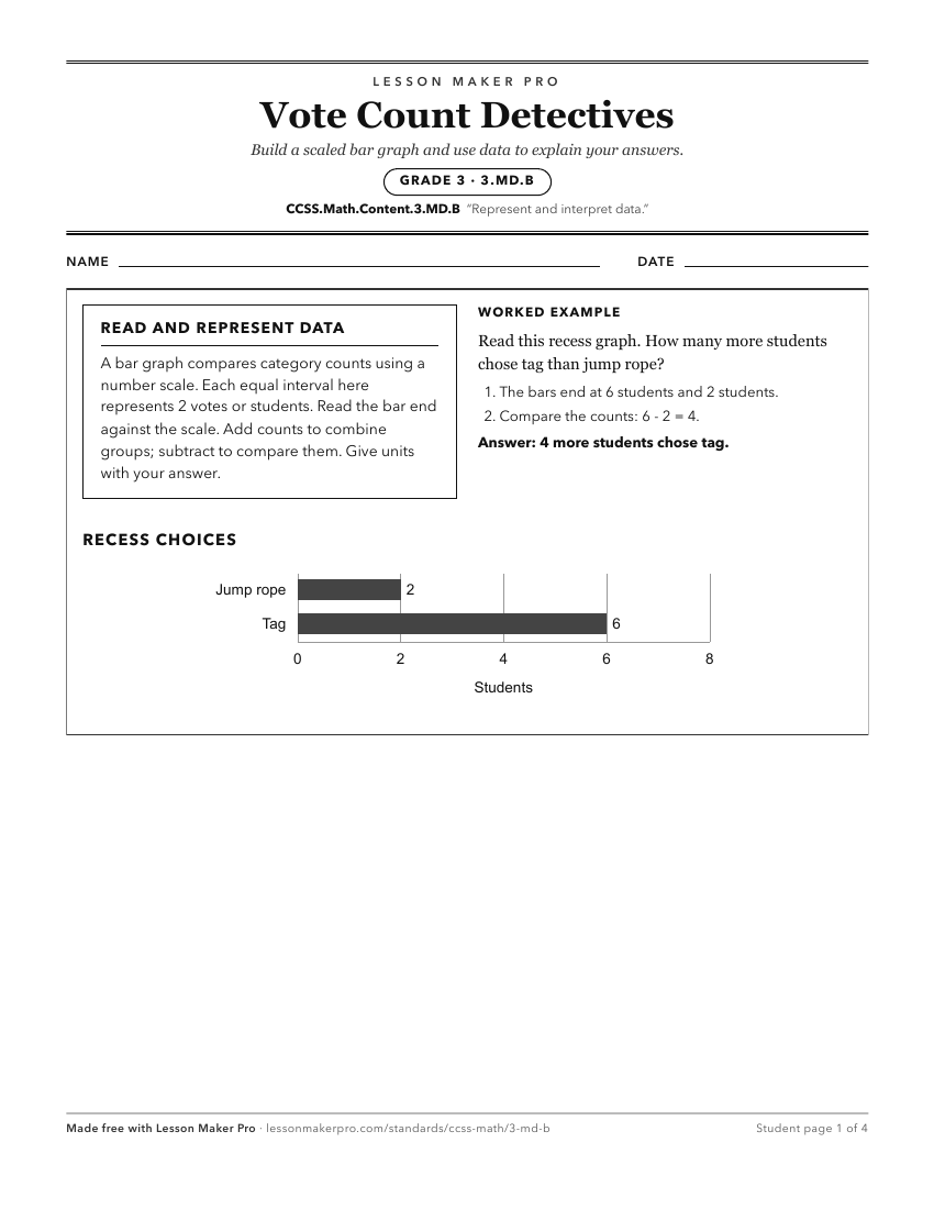 Preview of the CCSS.Math.Content.3.MD.B printable worksheet
