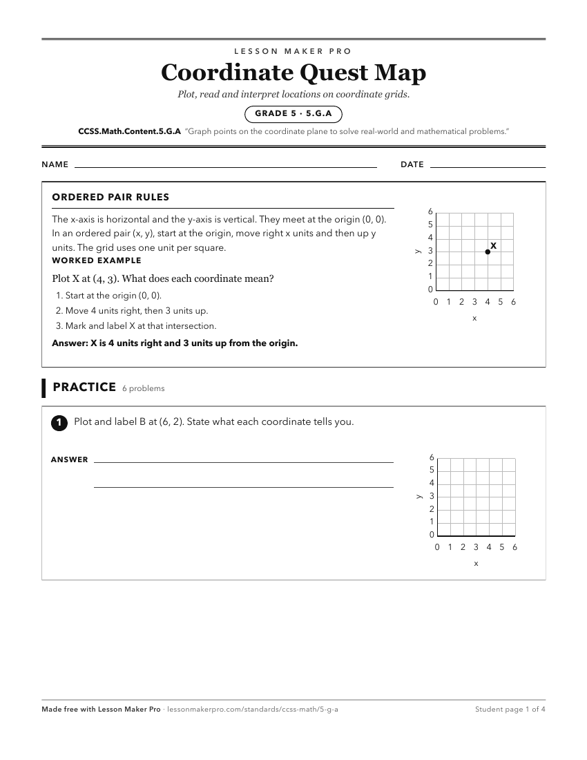 Preview of the CCSS.Math.Content.5.G.A printable worksheet