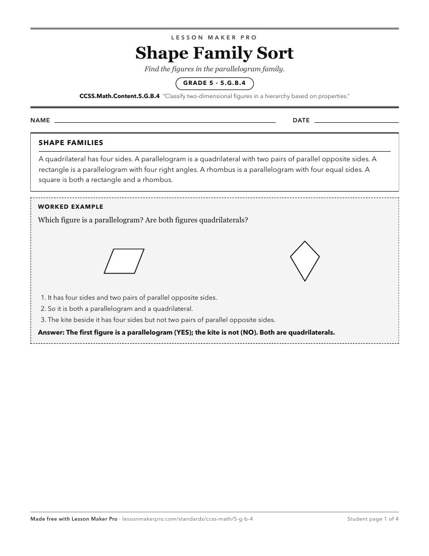 Preview of the CCSS.Math.Content.5.G.B.4 printable worksheet