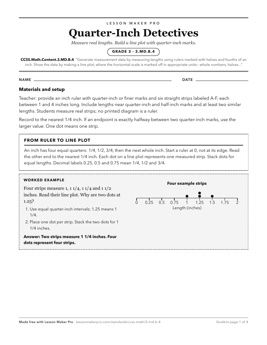 Preview of the CCSS.Math.Content.3.MD.B.4 printable worksheet
