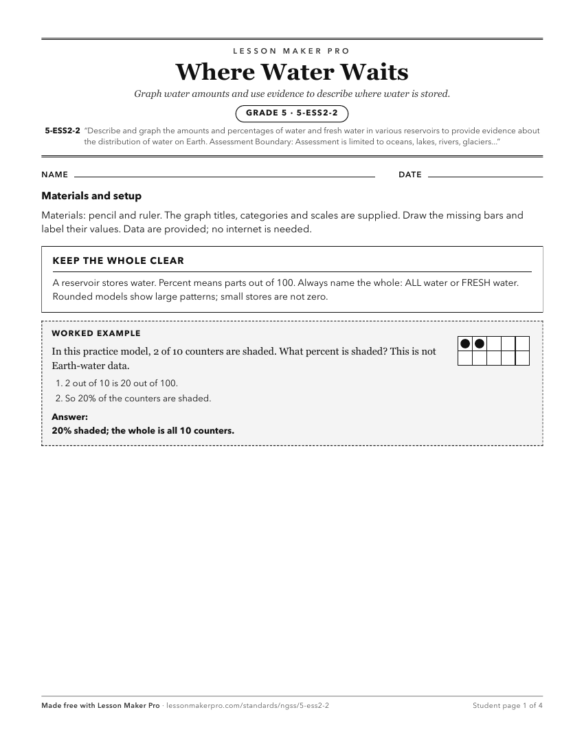 Preview of the 5-ESS2-2 printable worksheet