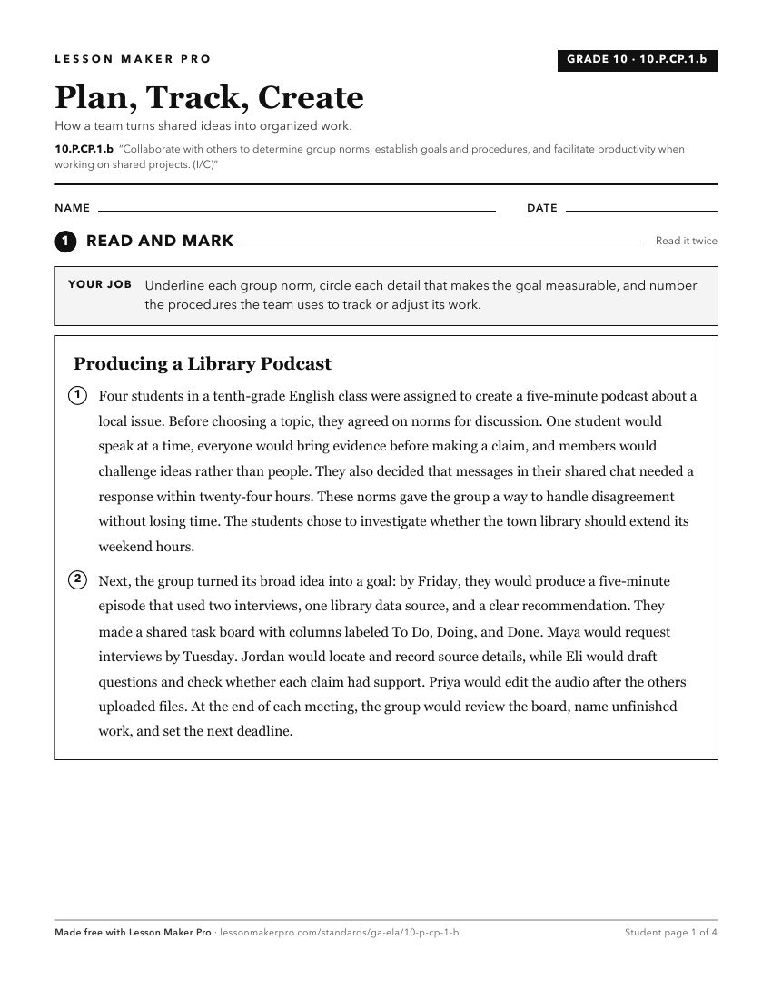 Preview of the 10.P.CP.1.b printable worksheet
