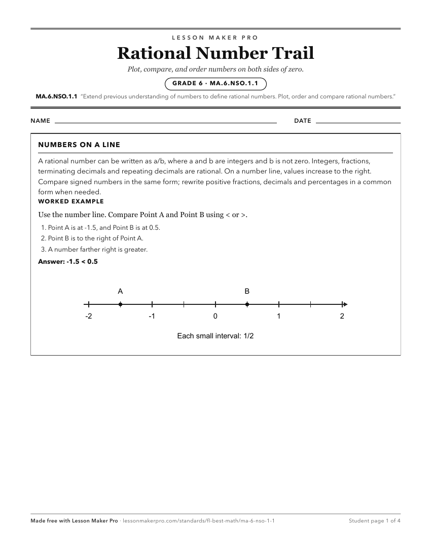 Preview of the MA.6.NSO.1.1 printable worksheet