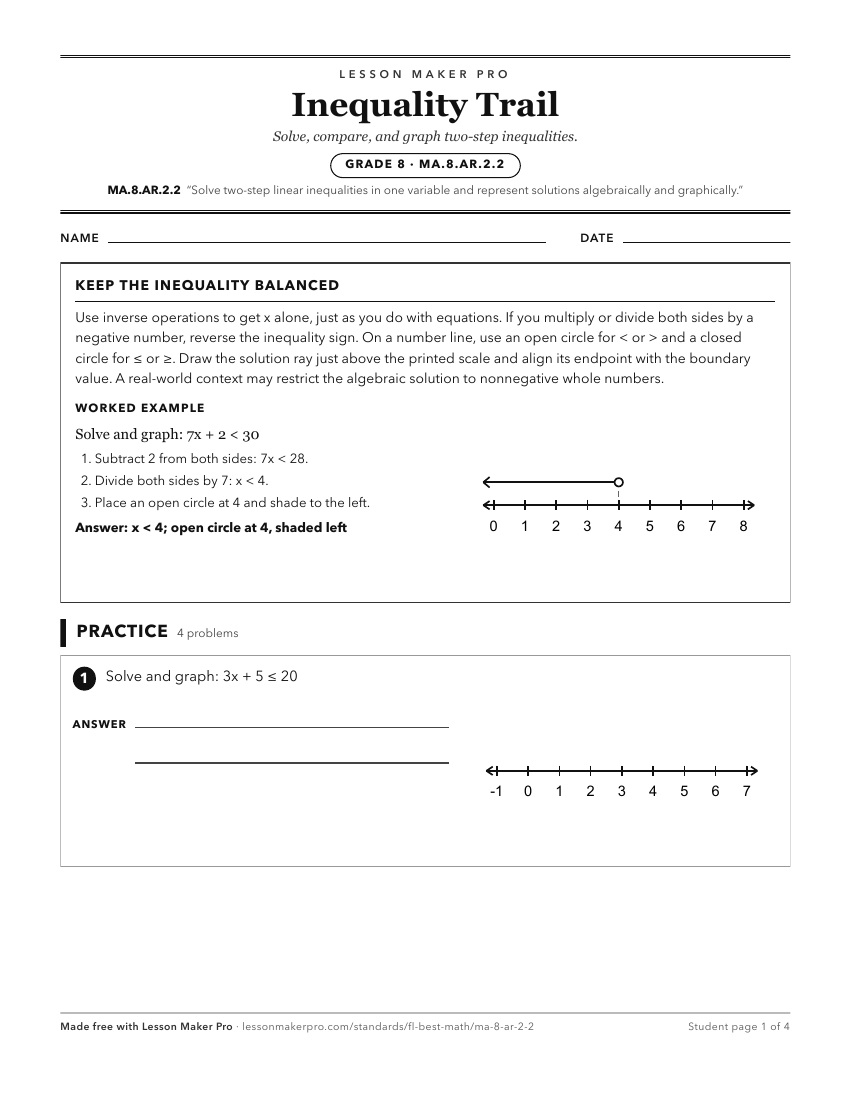 Preview of the MA.8.AR.2.2 printable worksheet