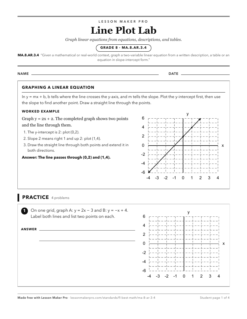 Preview of the MA.8.AR.3.4 printable worksheet