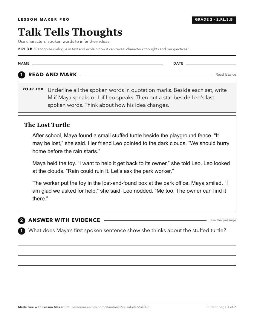 Preview of the 2.RL.3.B printable worksheet