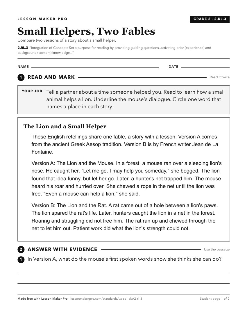 Preview of the 2.RL.3 printable worksheet