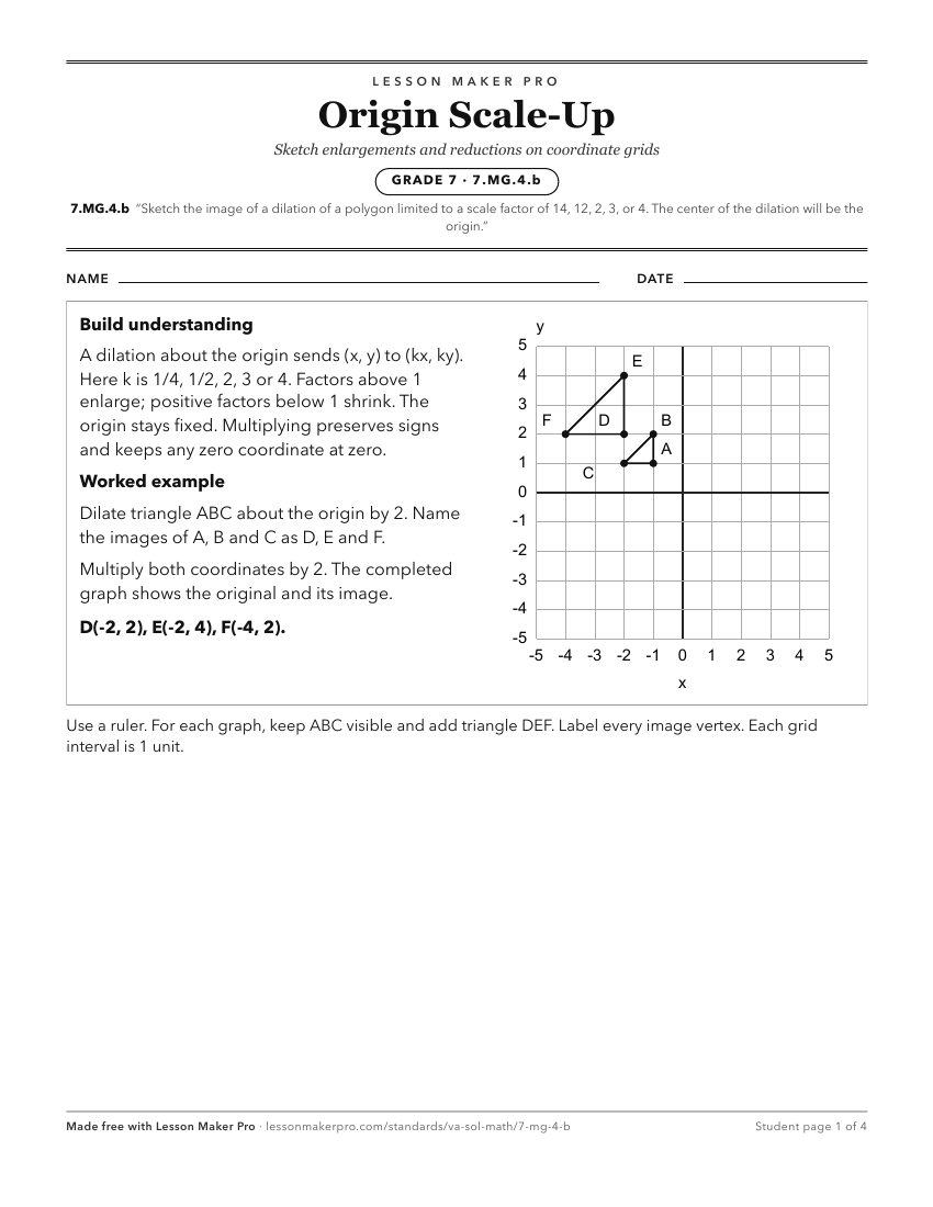 Preview of the 7.MG.4.b printable worksheet