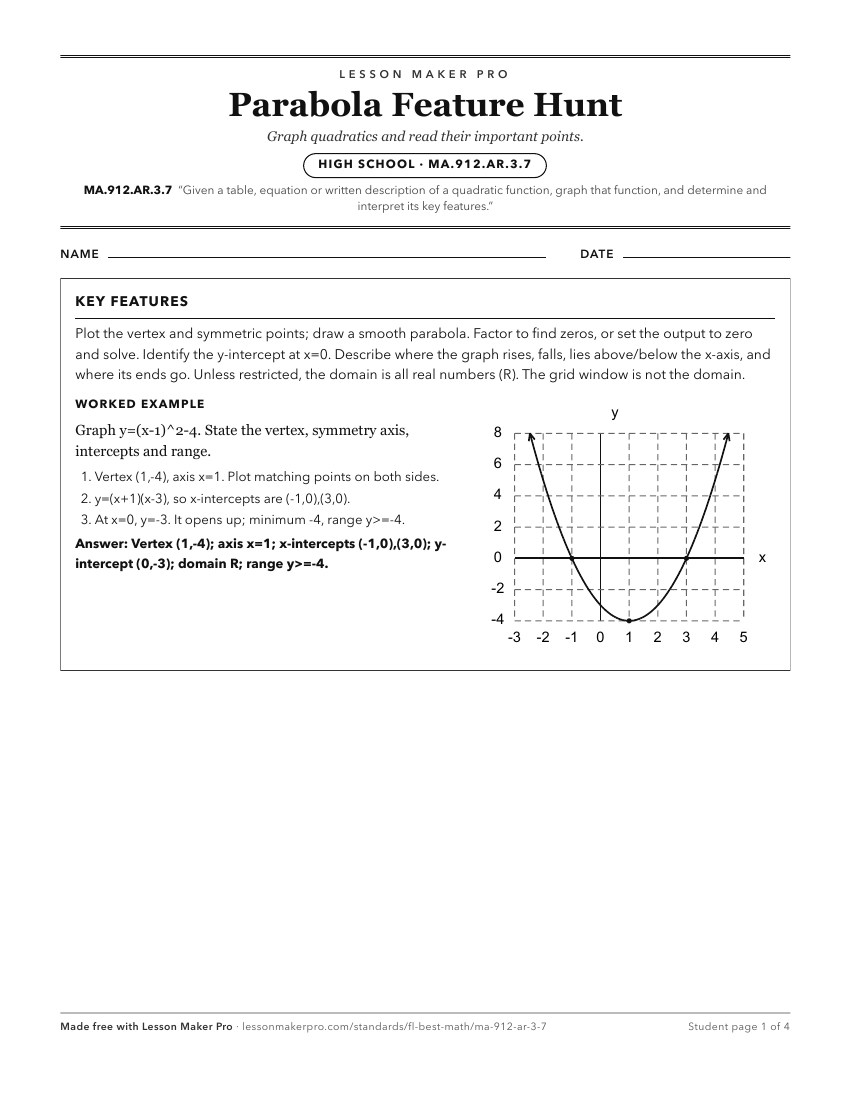 Preview of the MA.912.AR.3.7 printable worksheet