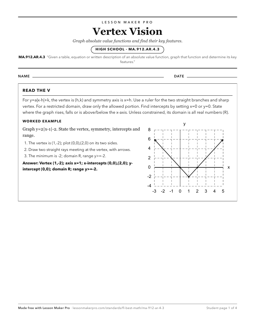 Preview of the MA.912.AR.4.3 printable worksheet