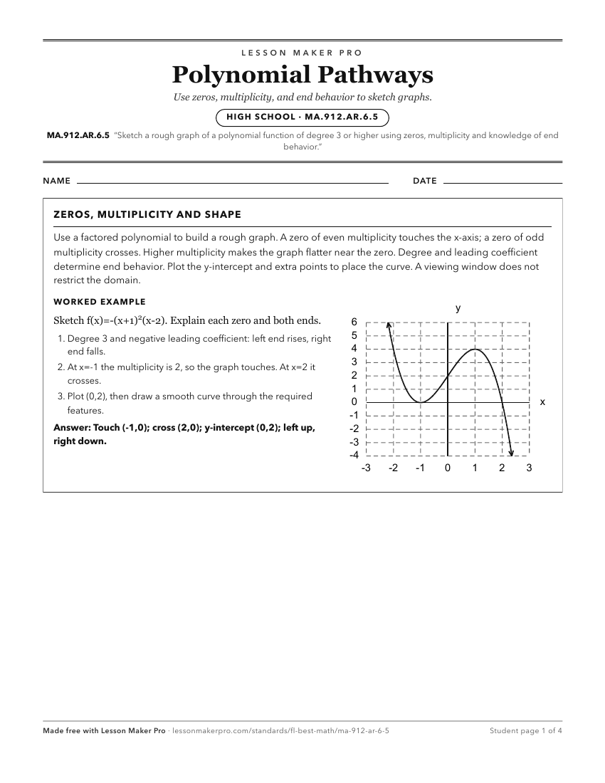 Preview of the MA.912.AR.6.5 printable worksheet