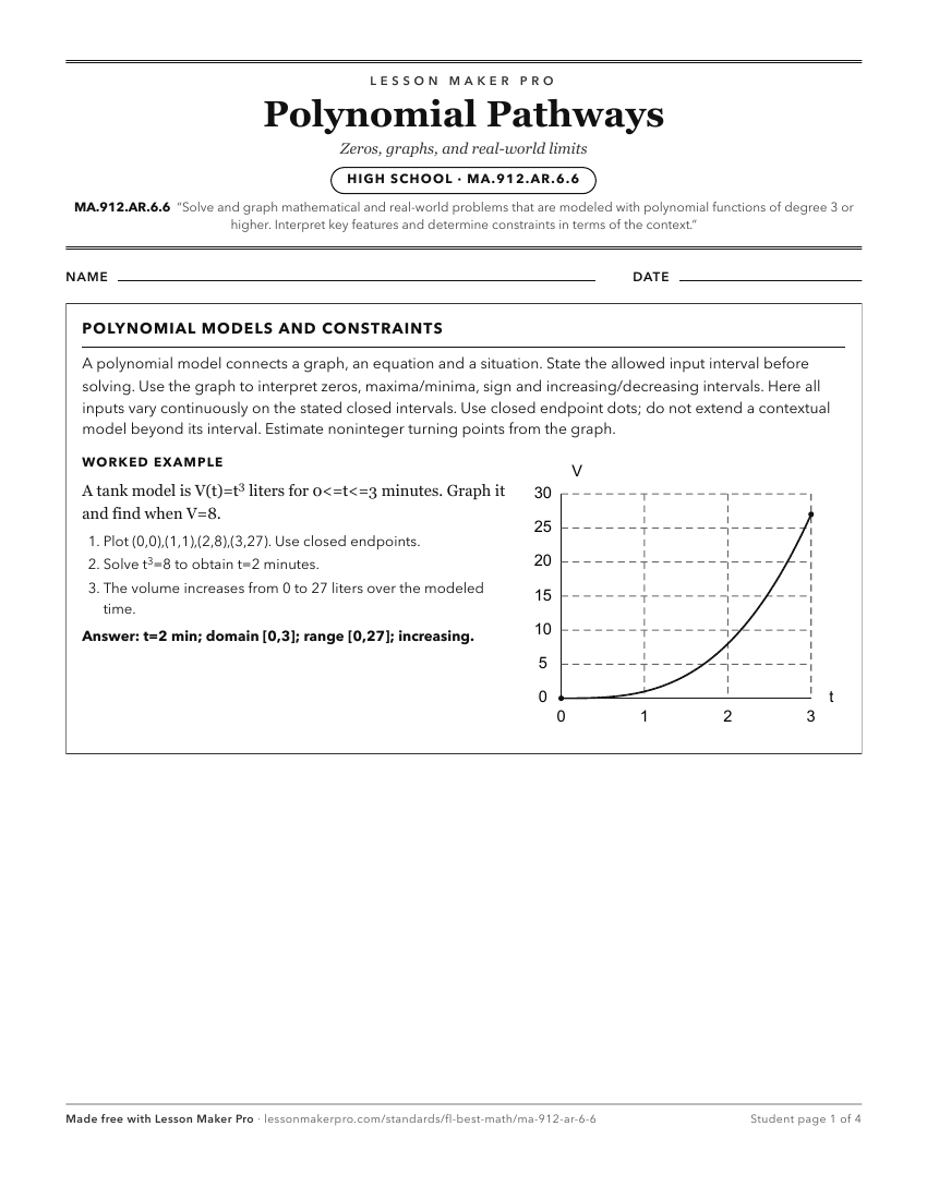 Preview of the MA.912.AR.6.6 printable worksheet