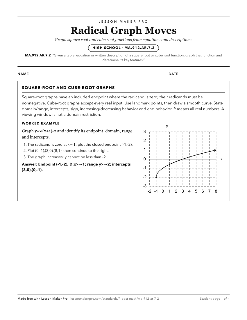 Preview of the MA.912.AR.7.2 printable worksheet